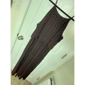 Maurices women’s XL maxi sleeveless dress black pink stripe